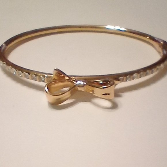 Kate Spade New York Gold Tone Love Notes Pave Crystal Bangle Bracelet - Picture 6 of 6